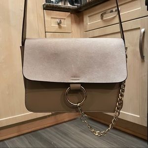 Gray purse gold hardware